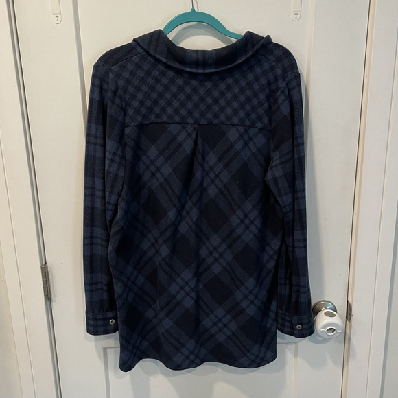 Soft Surroundings Blouse Top Womens Large 2DT30 Tunic Paramour Plaid - Picture 2 of 6